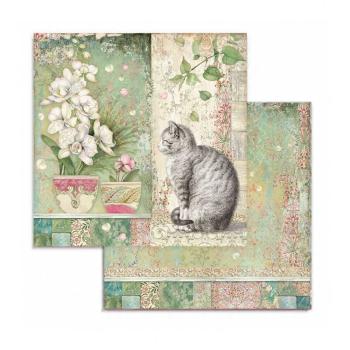 Stamperia - Designpapier "Orchids and Cats" Paper Pack 8x8 Inch - 10 Bogen