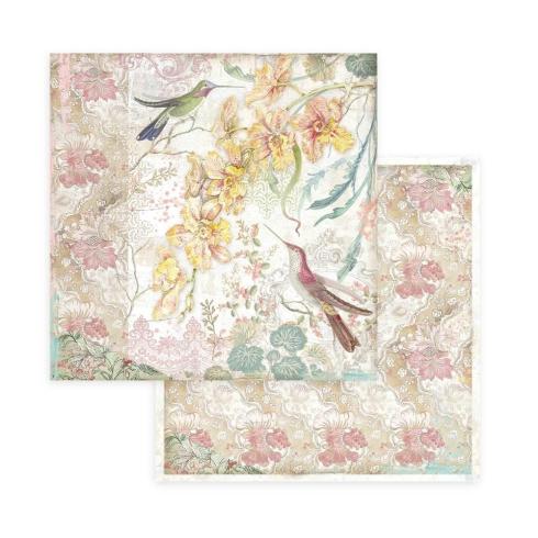 Stamperia - Designpapier "Orchids and Cats" Paper Pack 8x8 Inch - 10 Bogen