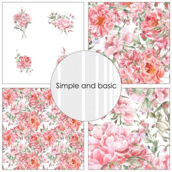 Simple and Basic - Designpapier "Opulent Pink Flowers" Paper Pack 12x12 Inch - 8 Bogen 