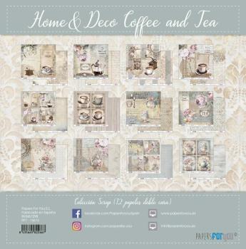 Papers For You - Designpapier "Home&Deco Coffee and Tea" Paper Pack 30,5x32 cm - 12 Bogen 