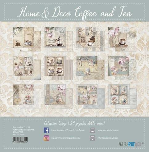 Papers For You - Designpapier "Home&Deco Coffee and Tea" Scrap Paper Pack 6x6 Inch - 24 Bogen  