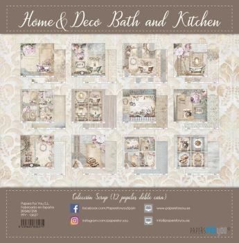 Papers For You - Designpapier "Home&Deco Bath and Kitchen" Scrap Paper Pack 30,5 x 32 cm - 12 Bogen