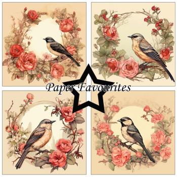 Paper Favourites - Designpapier "Birds and Flowers" Paper Pack 12x12 Inch 8 Bogen