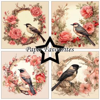 Paper Favourites - Designpapier "Birds and Flowers" Paper Pack 12x12 Inch 8 Bogen