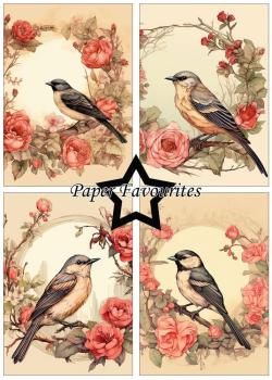 Paper Favourites - Designpapier "Birds and Flowers" Paper Pack A5 - 24 Bogen