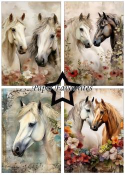 Paper Favourites - Designpapier "Horses and Flowers" Paper Pack A5 - 24 Bogen