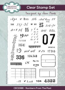 Creative Expressions - Stempelset "Numbers From The Past" Clear Stamps 15,2x20,3cm Design by Sam Poole