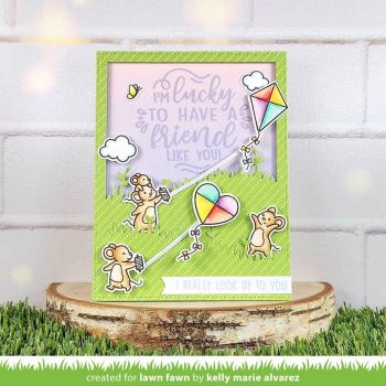 Lawn Fawn - Stempelset "Give It A Whirl Messages: Friends" Clear Stamps