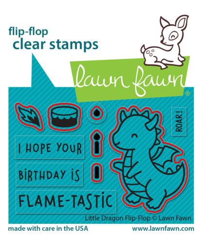 Lawn Fawn - Stanzschablone "Little Dragon Flip Flop" Dies