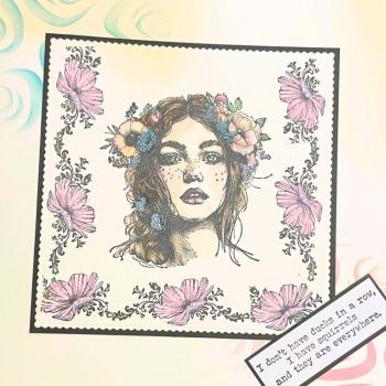 IndigoBlu - Gummistempel Set "Flora" A6 Rubber Stamp