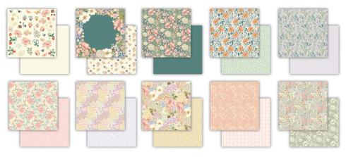 Craft Consortium - Designpapier "Spring Gardens" Paper Pad 12x12 Inch - 30 Bogen