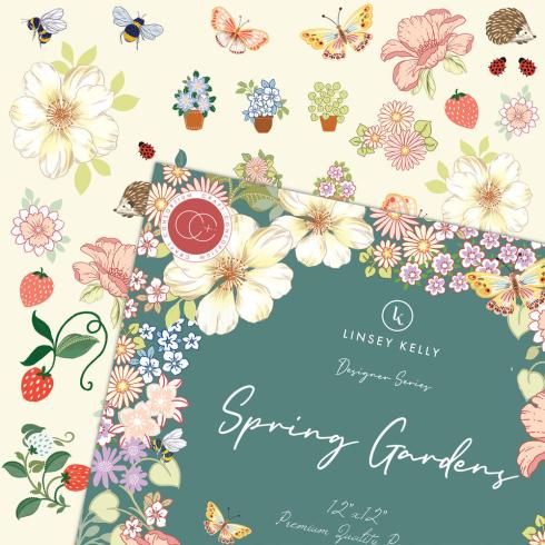 Craft Consortium - Designpapier "Spring Gardens" Paper Pad 12x12 Inch - 30 Bogen