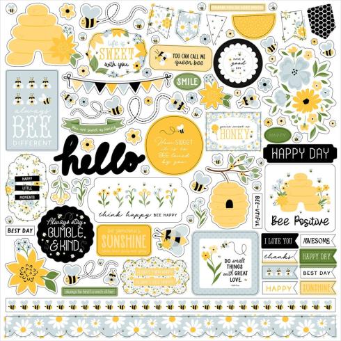 Echo Park - Designpapier "Happy As Can Bee" Collection Kit 12x12 Inch - 12 Bogen