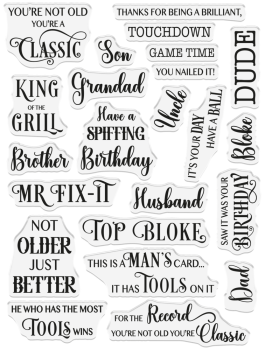 Crafters Companion - Stempelset "Modern Man Sentiments" Clear Stamps