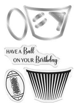 Crafters Companion - Stempelset & Stanzschablone "Football Cupcakes" Stamp & Dies