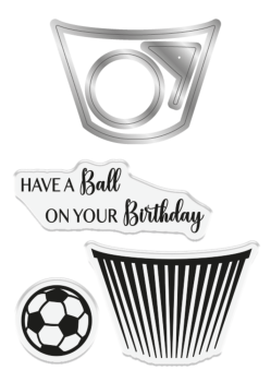 Crafters Companion - Stempelset & Stanzschablone "Footy Cupcakes" Stamp & Dies