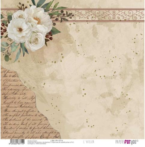 Papers For You - Leinwandpapier "L'Atelier" Paper Pack Canvas 30,5x31 cm - 8 Bogen 