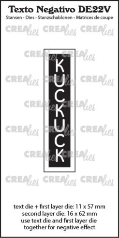 Crealies - Stanzschablone "No. 22V Kuckuck" Texto Negativo Dies