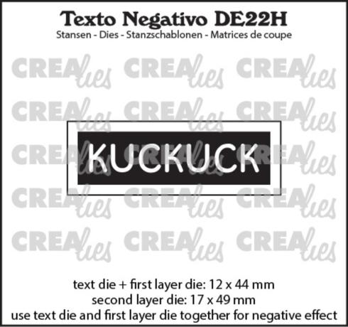 Crealies - Stanzschablone "No.22H Kuckuck" Texto Negativo Dies