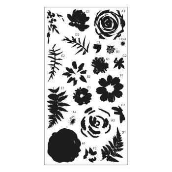 Sizzix - Stempelset "Painted Florals" Layered Clear Stamps
