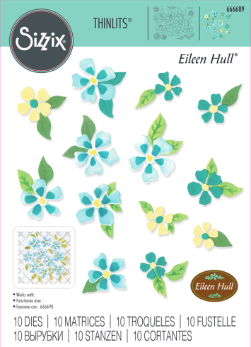 Sizzix - Stanzschablone "Blooms & Background" Thinlits Craft Dies by Eileen Hull