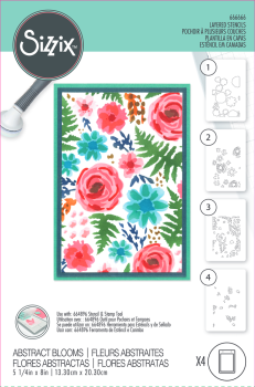 Sizzix - Schablone "Abstract Blooms" Layered Stencil