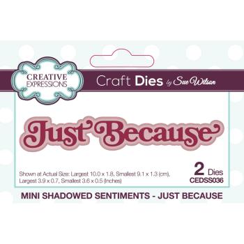 Creative Expressions - Stanzschablone "Just Becuse" Shadowed Sentiments Dies Mini Design by Sue Wilson