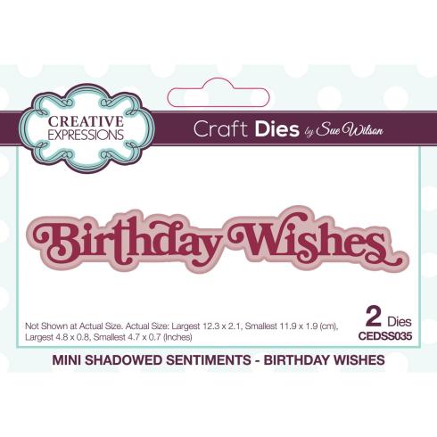 Creative Expressions - Stanzschablone "Birthday Wishes" Shadowed Sentiments Dies Mini Design by Sue Wilson