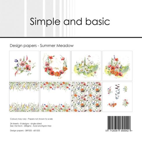 Simple and Basic - Designpapier "Summer Meadow" Paper Pack 6x6 Inch - 24 Bogen 