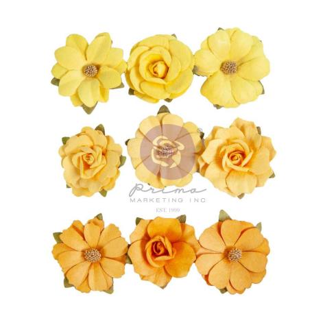 Prima Marketing - Papier Blumen "In Full Bloom" Flowers Warm Sunshine