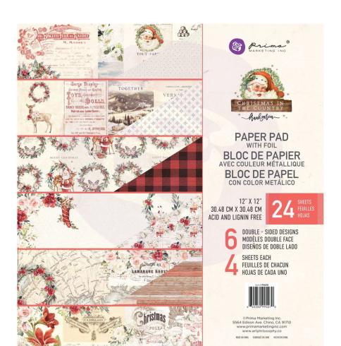 Prima Marketing - Designpapier "Christmas In The Country" Paper Pack 12x12 Inch - 24 Bogen