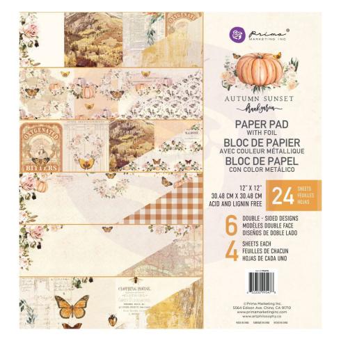 Prima Marketing - Designpapier "Autumn Sunset" Paper Pack 12x12 Inch - 24 Bogen