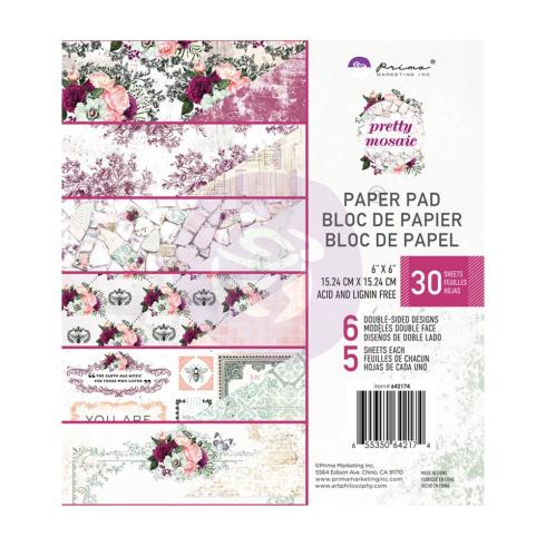 Prima Marketing - Designpapier "Pretty Mosaic" Paper Pack 6x6 Inch - 30 Bogen