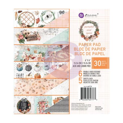 Prima Marketing - Designpapier "Pumpkin & Spice" Paper Pack 6x6 Inch - 30 Bogen