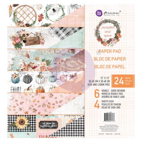 Prima Marketing - Designpapier "Pumpkin & Spice" Paper Pack 12x12 Inch - 24 Bogen