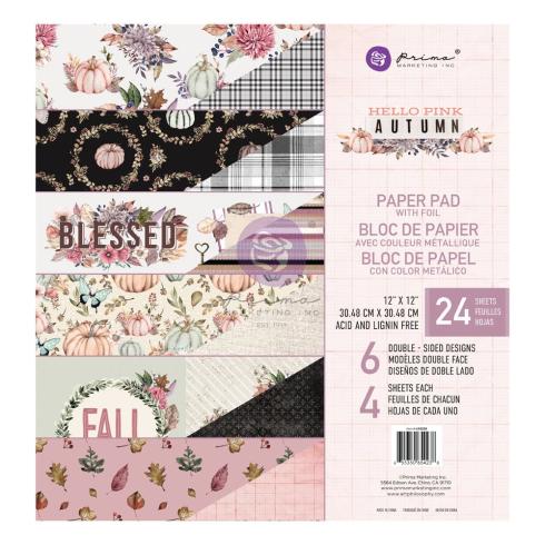 Prima Marketing - Designpapier "Hello Pink Autumn" Paper Pack 12x12 Inch - 24 Bogen