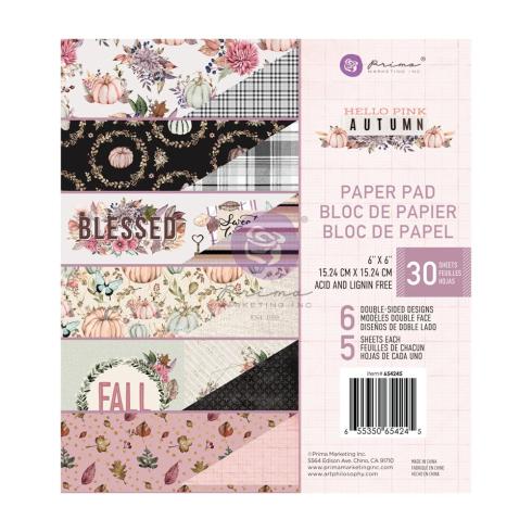 Prima Marketing - Designpapier "Hello Pink Autumn" Paper Pack 6x6 Inch - 30 Bogen