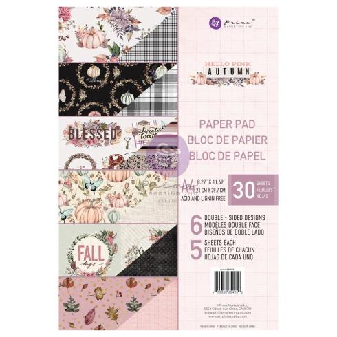 Prima Marketing - Designpapier "Hello Pink Autumn" Paper Pack A4 - 30 Bogen