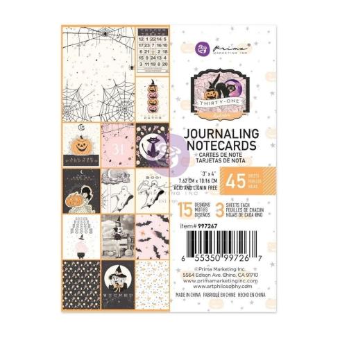 Prima Marketing - Designpapier "Thirty-One" Paper Pack - Journaling Cards 3x4 Inch - 45 Bogen