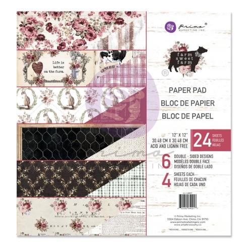 Prima Marketing - Designpapier "Farm Sweet Farm" Paper Pack 12x12 Inch - 24 Bogen