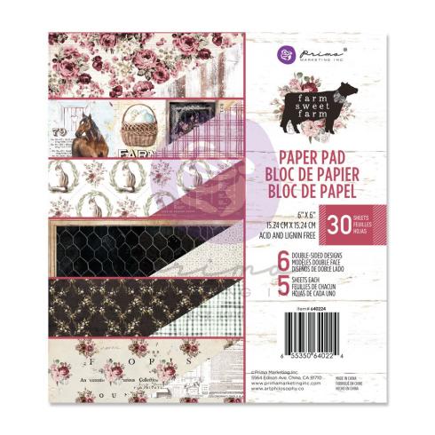 Prima Marketing - Designpapier "Farm Sweet Farm" Paper Pack 6x6 Inch - 30 Bogen