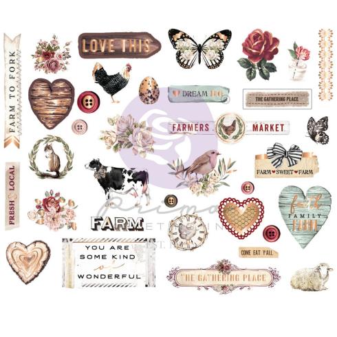 Prima Marketing - Aufkleber "Farm Sweet Farm" Chipboard Sticker 