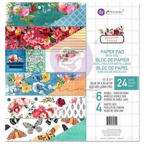Prima Marketing - Designpapier "Painted Floral" Paper Pack 12x12 Inch - 24 Bogen