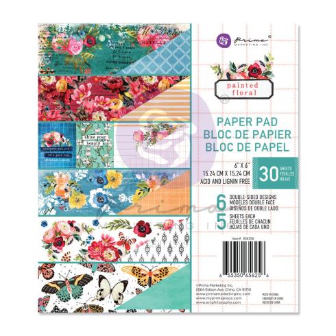 Prima Marketing - Designpapier "Painted Floral" Paper Pack 6x6 Inch - 30 Bogen