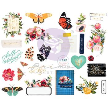 Prima Marketing - Aufkleber "Painted Floral" Chipboard Sticker 