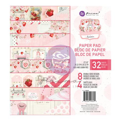 Prima Marketing - Designpapier "Strawberry Milkshake" Paper Pack 8x8 Inch - 32 Bogen