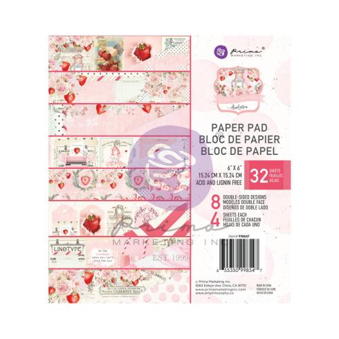 Prima Marketing - Designpapier "Strawberry Milkshake" Paper Pack 6x6 Inch - 32 Bogen
