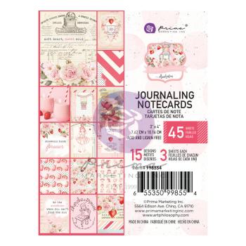 Prima Marketing - Designpapier "Strawberry Milkshake" Paper Pack - Journaling Cards 3x4 Inch - 45 Bogen