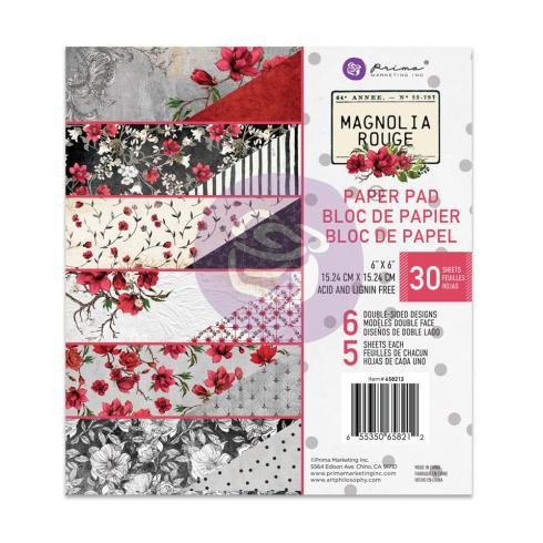 Prima Marketing - Designpapier "Magnolia Rouge" Paper Pack 6x6 Inch - 30 Bogen