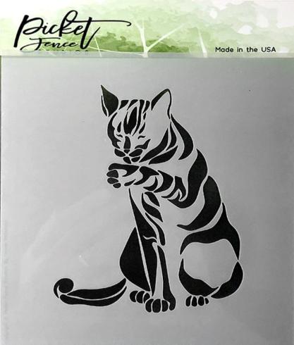 Picket Fence Studios - Schablone "Cat" Stencil 6x6 Inch